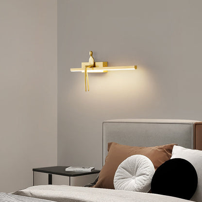 Scandinavian Sitting Copper Acrylic LED Wall Sconce Lamp