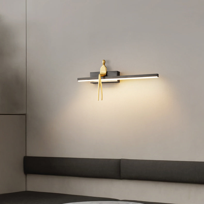 Scandinavian Sitting Copper Acrylic LED Wall Sconce Lamp