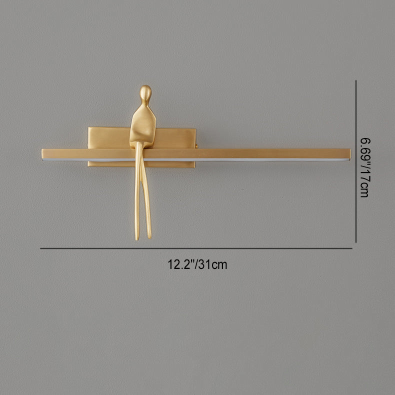 Scandinavian Sitting Copper Acrylic LED Wall Sconce Lamp