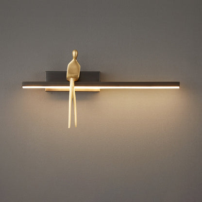 Scandinavian Sitting Copper Acrylic LED Wall Sconce Lamp