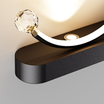 Arc Oval Base Iron Aluminum Acrylic LED Wall Sconce Lamp