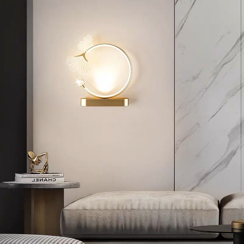 Arc Oval Base Iron Aluminum Acrylic LED Wall Sconce Lamp