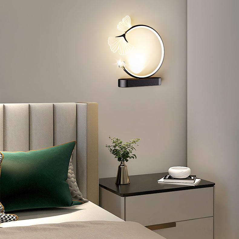 Arc Oval Base Iron Aluminum Acrylic LED Wall Sconce Lamp