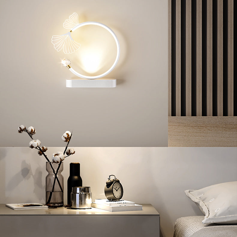 Arc Oval Base Iron Aluminum Acrylic LED Wall Sconce Lamp