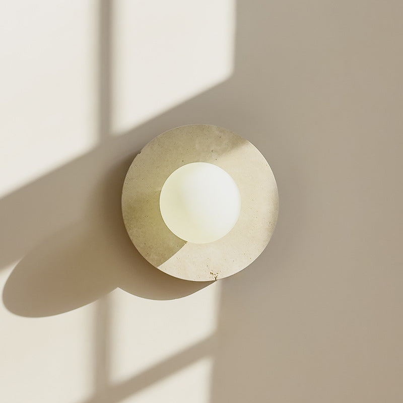 Japanese Solid Wood Glass 1-Light Wall Sconce Lamp