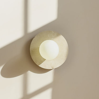 Japanese Solid Wood Glass 1-Light Wall Sconce Lamp