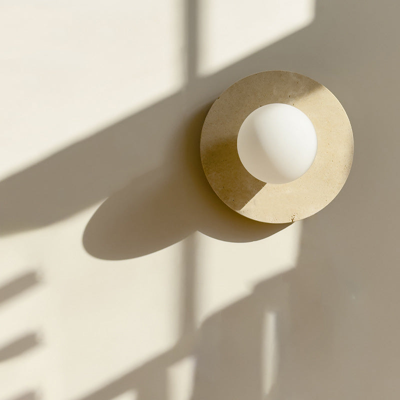 Japanese Solid Wood Glass 1-Light Wall Sconce Lamp