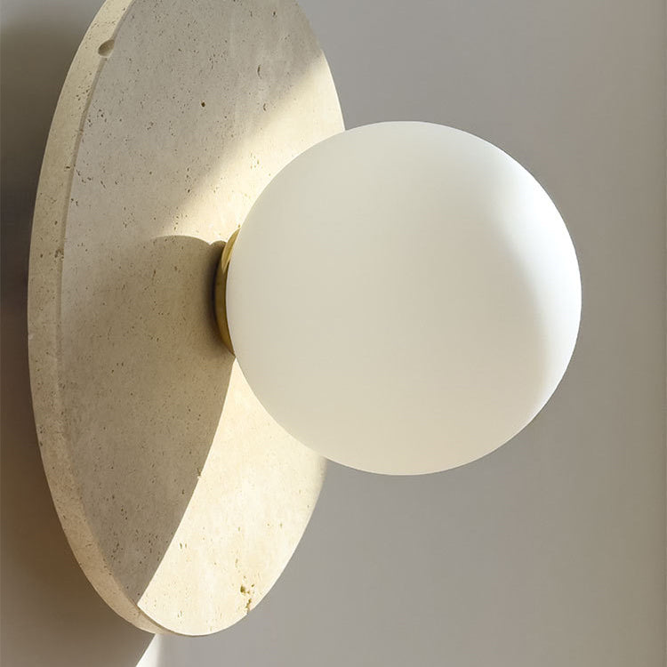 Japanese Solid Wood Glass 1-Light Wall Sconce Lamp