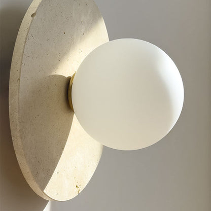 Japanese Solid Wood Glass 1-Light Wall Sconce Lamp
