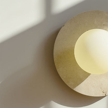 Japanese Solid Wood Glass 1-Light Wall Sconce Lamp