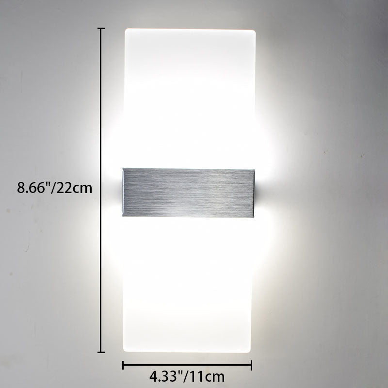 Minimalist Rectangle Aluminum Acrylic LED Wall Sconce Lamp