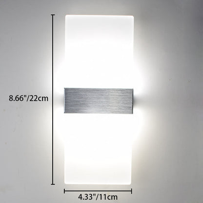 Minimalist Rectangle Aluminum Acrylic LED Wall Sconce Lamp