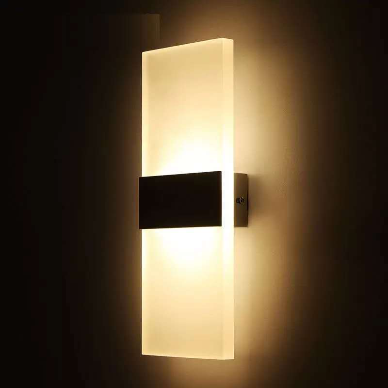 Minimalist Rectangle Aluminum Acrylic LED Wall Sconce Lamp