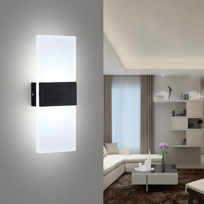 Minimalist Rectangle Aluminum Acrylic LED Wall Sconce Lamp