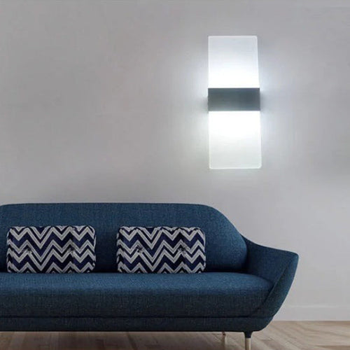 Minimalist Rectangle Aluminum Acrylic LED Wall Sconce Lamp