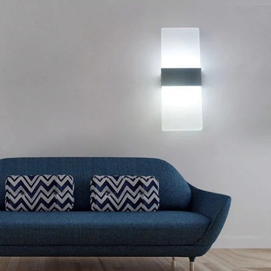 Minimalist Rectangle Aluminum Acrylic LED Wall Sconce Lamp