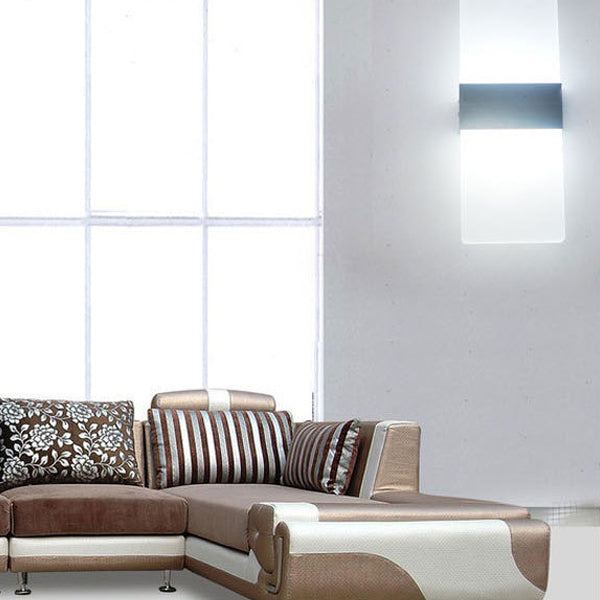 Minimalist Rectangle Aluminum Acrylic LED Wall Sconce Lamp