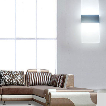 Minimalist Rectangle Aluminum Acrylic LED Wall Sconce Lamp