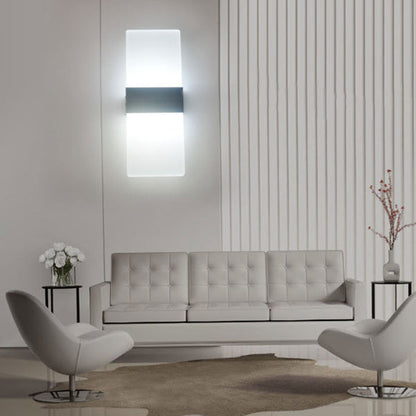 Minimalist Rectangle Aluminum Acrylic LED Wall Sconce Lamp