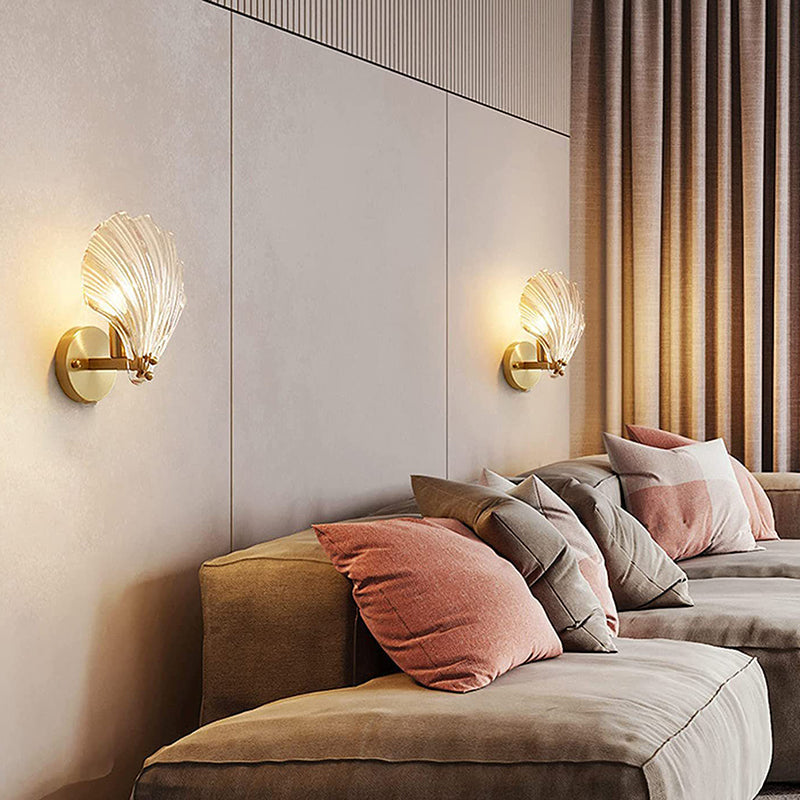 Scandinavian Base Iron Brass Glass 1-Light Wall Sconce Lamp