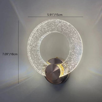 Circle Disc Base Iron Aluminum Crystal LED Wall Sconce Lamp