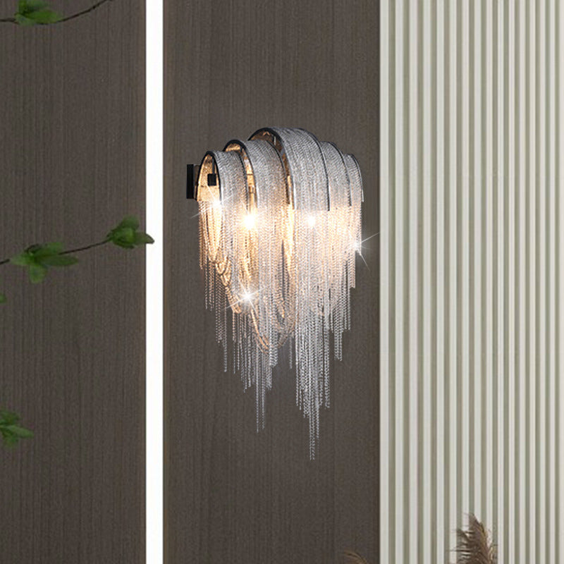Scandinavian Base Iron Aluminum 2-Light Wall Sconce Lamp