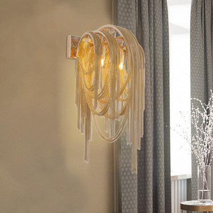 Scandinavian Base Iron Aluminum 2-Light Wall Sconce Lamp