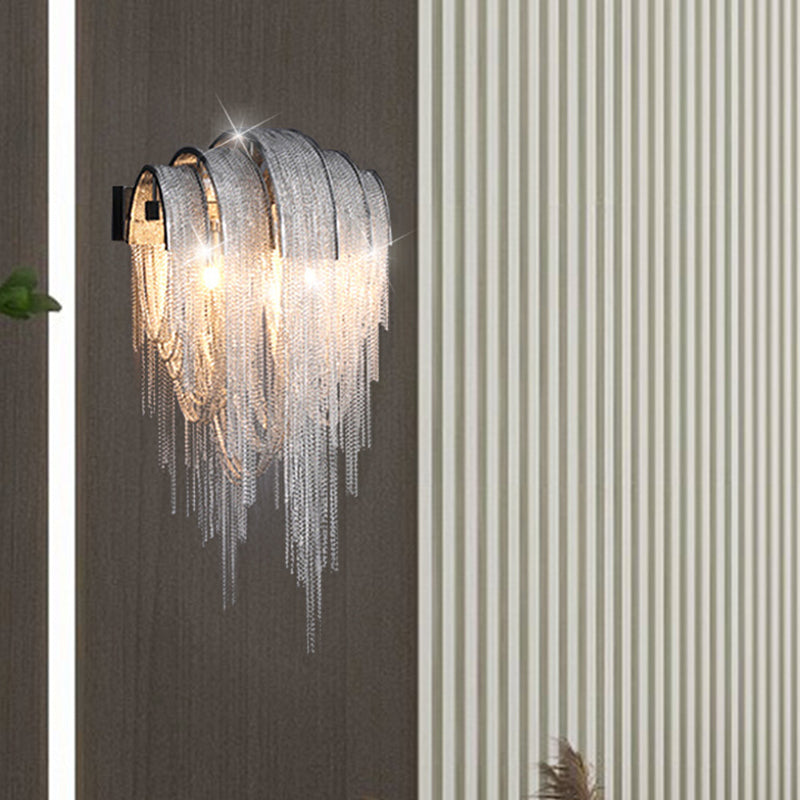 Scandinavian Base Iron Aluminum 2-Light Wall Sconce Lamp