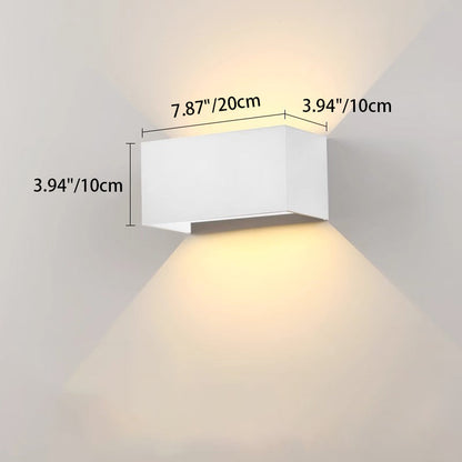 Waterproof Square Rectangular Aluminum LED Wall Sconce Lamp