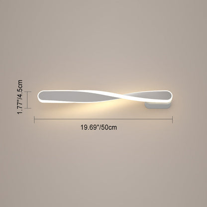 Long Oval Spiral Aluminum Silicone LED Wall Sconce Lamp