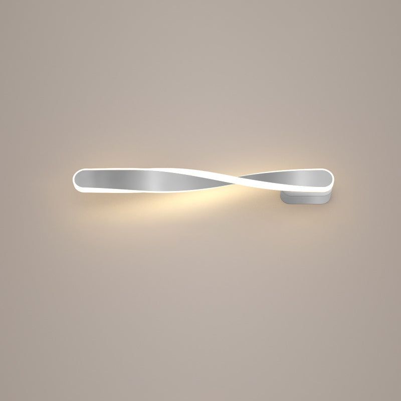 Long Oval Spiral Aluminum Silicone LED Wall Sconce Lamp
