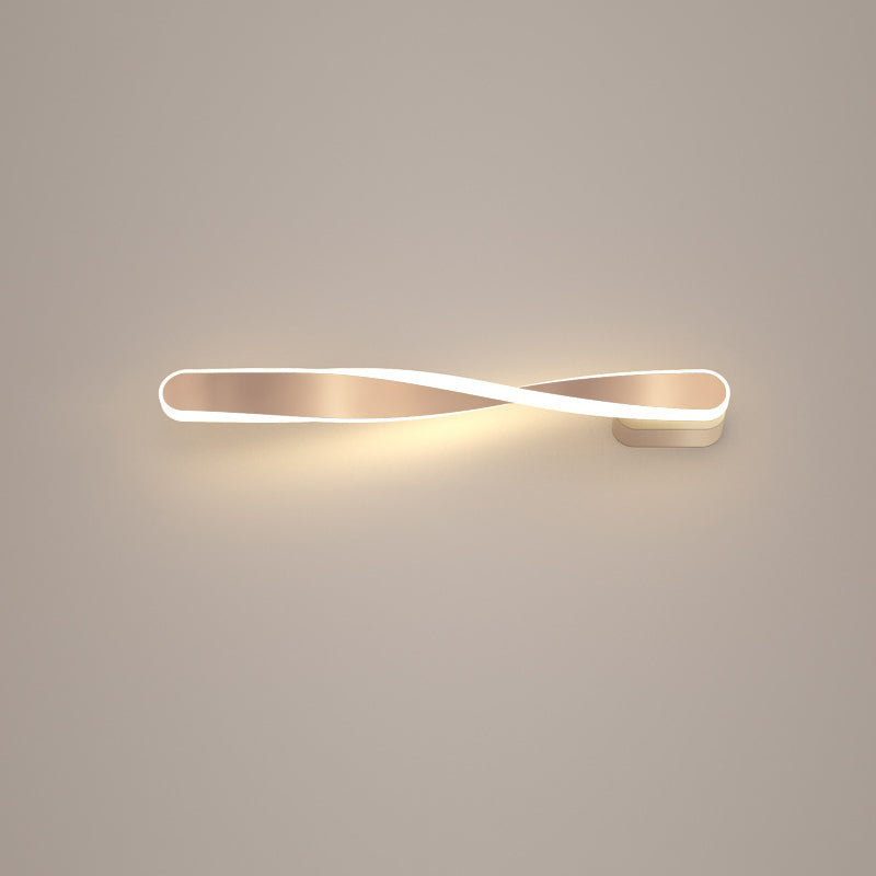 Long Oval Spiral Aluminum Silicone LED Wall Sconce Lamp