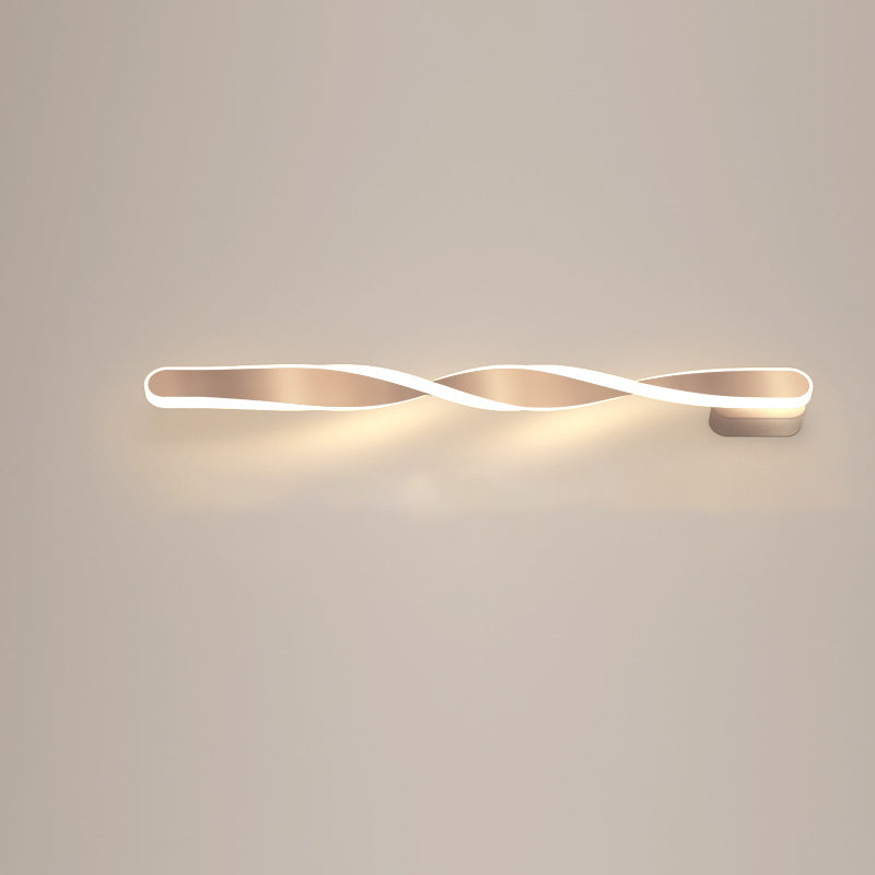 Long Oval Spiral Aluminum Silicone LED Wall Sconce Lamp