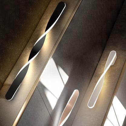 Long Oval Spiral Aluminum Silicone LED Wall Sconce Lamp
