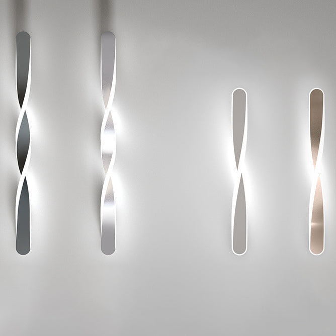 Long Oval Spiral Aluminum Silicone LED Wall Sconce Lamp