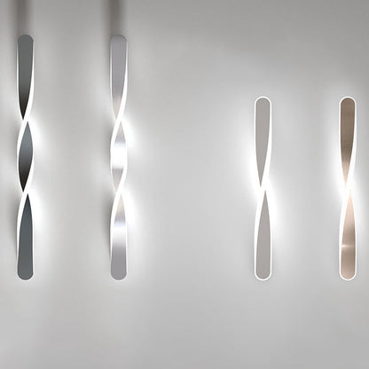 Long Oval Spiral Aluminum Silicone LED Wall Sconce Lamp