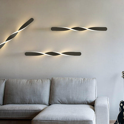 Long Oval Spiral Aluminum Silicone LED Wall Sconce Lamp