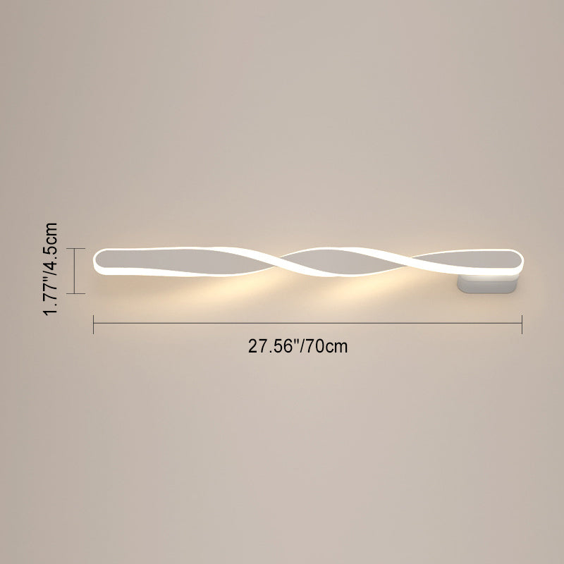 Long Oval Spiral Aluminum Silicone LED Wall Sconce Lamp