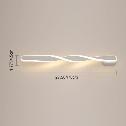 Long Oval Spiral Aluminum Silicone LED Wall Sconce Lamp