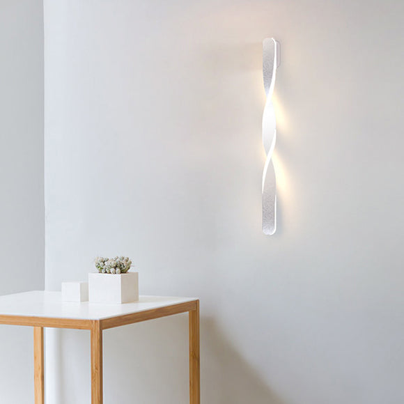 Long Oval Spiral Aluminum Silicone LED Wall Sconce Lamp