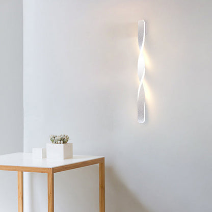 Long Oval Spiral Aluminum Silicone LED Wall Sconce Lamp