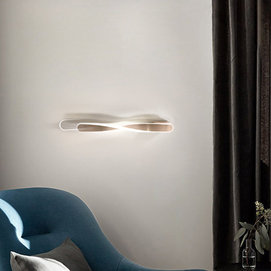 Long Oval Spiral Aluminum Silicone LED Wall Sconce Lamp