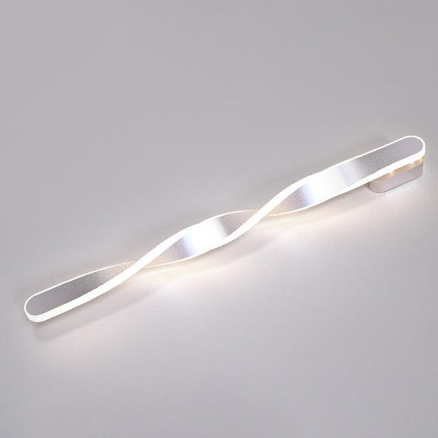 Long Oval Spiral Aluminum Silicone LED Wall Sconce Lamp