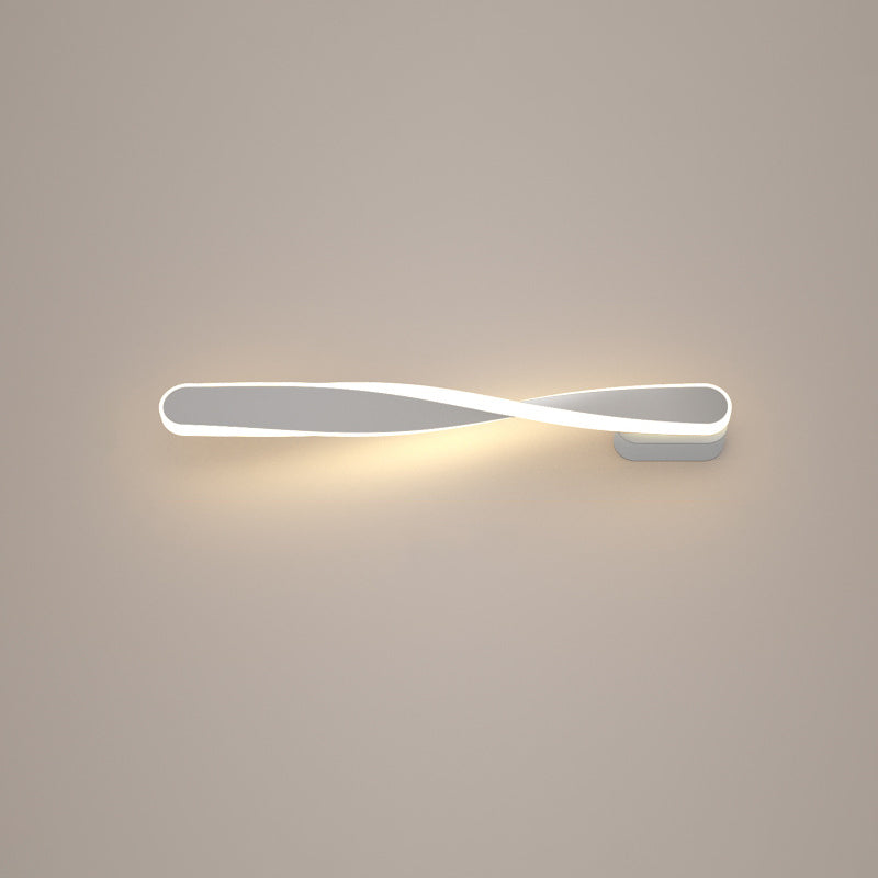 Long Oval Spiral Aluminum Silicone LED Wall Sconce Lamp