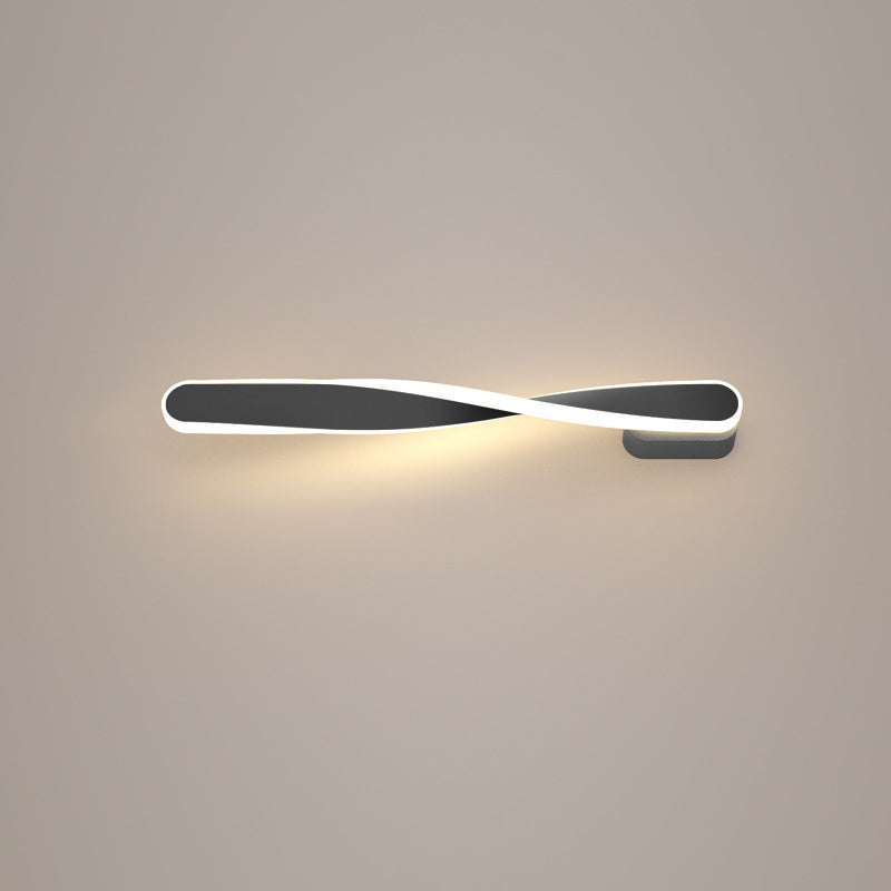 Long Oval Spiral Aluminum Silicone LED Wall Sconce Lamp