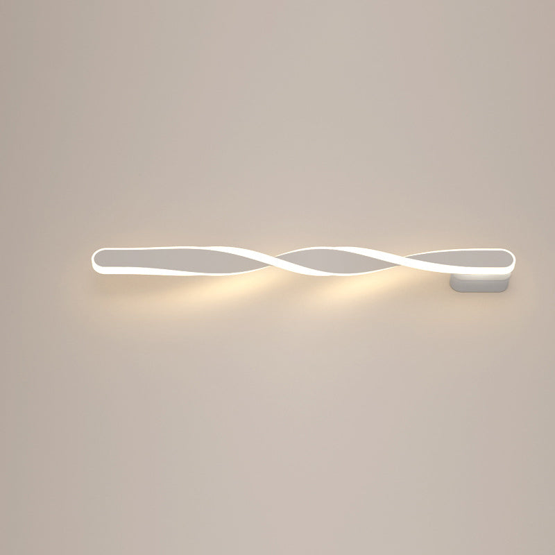 Long Oval Spiral Aluminum Silicone LED Wall Sconce Lamp