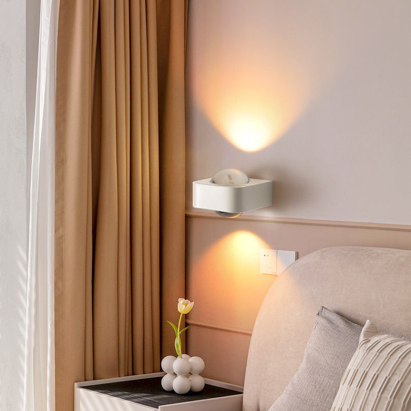 Square Edge Stainless Steel Glass LED Wall Sconce Lamp