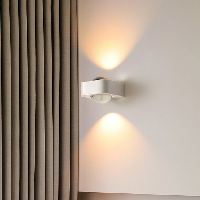 Square Edge Stainless Steel Glass LED Wall Sconce Lamp