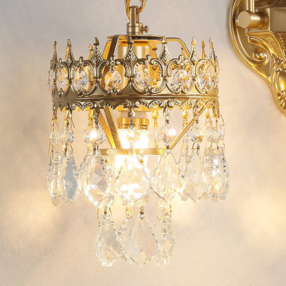 French Teardrop Curved Iron Glass 2-Light Wall Sconce Lamp