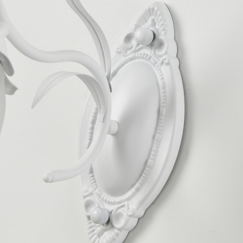 Flower Branch Iron Glass 1/2 Light Wall Sconce Lamp